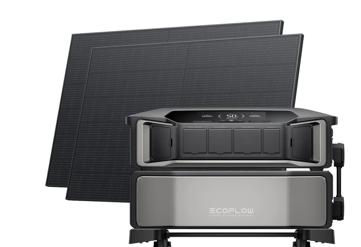 Inversor DELTA Pro Ultra com bateria e dois painéis solares rígidos EcoFlow